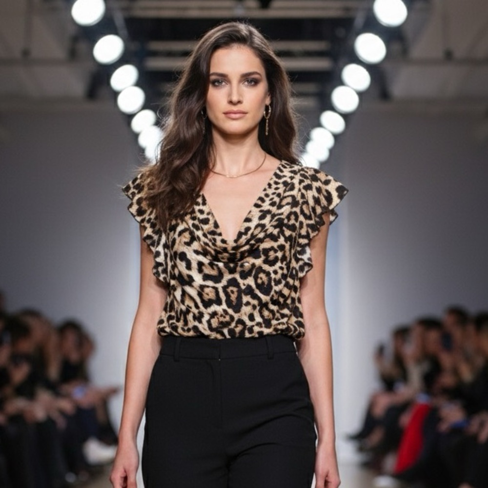 **2 FOR $20** Silky Leopard Print Top